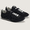 black vans super low pro trainer sneakers with white laces