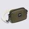 green quilted crossbody with removable sherpa strap