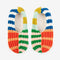 multi-color stripe fleece slippers