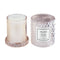 light pink rose scented 8.5oz. cloche candle with the lid off revealing a white interior candle