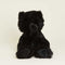 back view of black cat with yellow eyes warmie plush