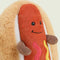 up close of hot dog in bun warmie plush