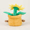 back view of smiley potted sunflower warmies heating plush
