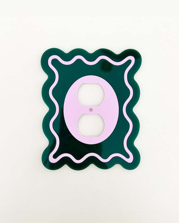 dark green and lilac outlet cover