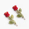 set of two long stemmed rose barrettes
