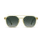 front view of cream acetate aviator frame with tortoise shell ear pieces