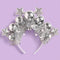 silver tinsel, disco ball and star headband
