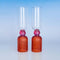 double ended bar glass set with clear, pink and red glass