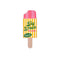 popsicle shaped de-stress ball with yellow and white stripe label that says 'day dream ice cream: tastes like strawberries!'