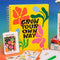 three subject notebook with yellow cover and abstract floral and black 'grow your own way' text