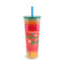 24 oz color changing tumbler with the saying 'i got smooched at the tunnel of love' across the front