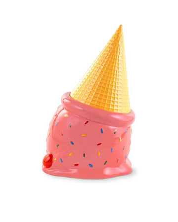 pink upside down ice cream cone cookie jar