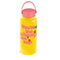 yellow steel water bottle with pink lid and pink 'you're the cherry on top' across the front