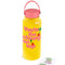 yellow steel water bottle with pink lid and pink 'you're the cherry on top' across the front and stickers