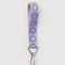 lilac wrist lanyard with green smiley print