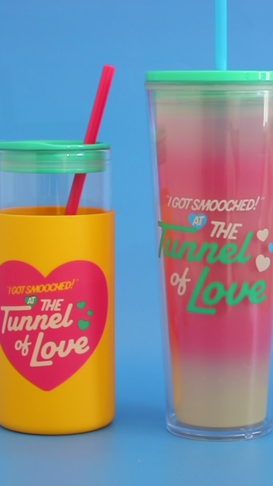 tunnel of love color changing drinkware and tunnel of love glass tumbler
