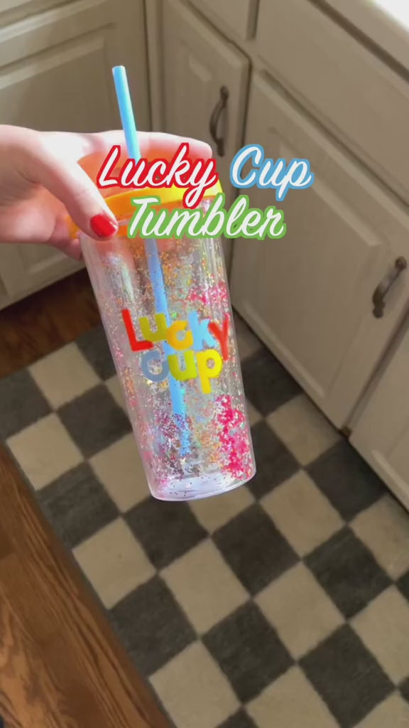 Glitter Bomb Sip Sip Tumbler with Straw - Lucky Cup