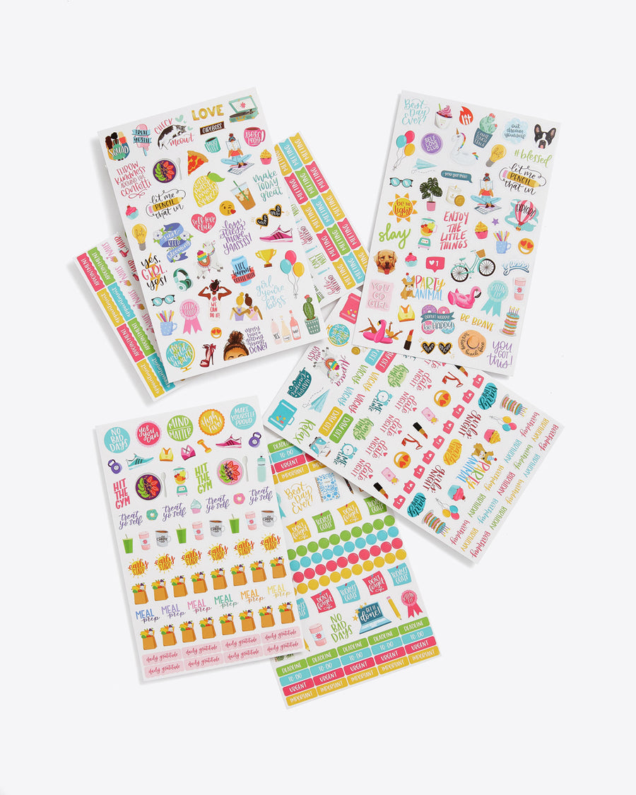 6 sheets of assorted stickers