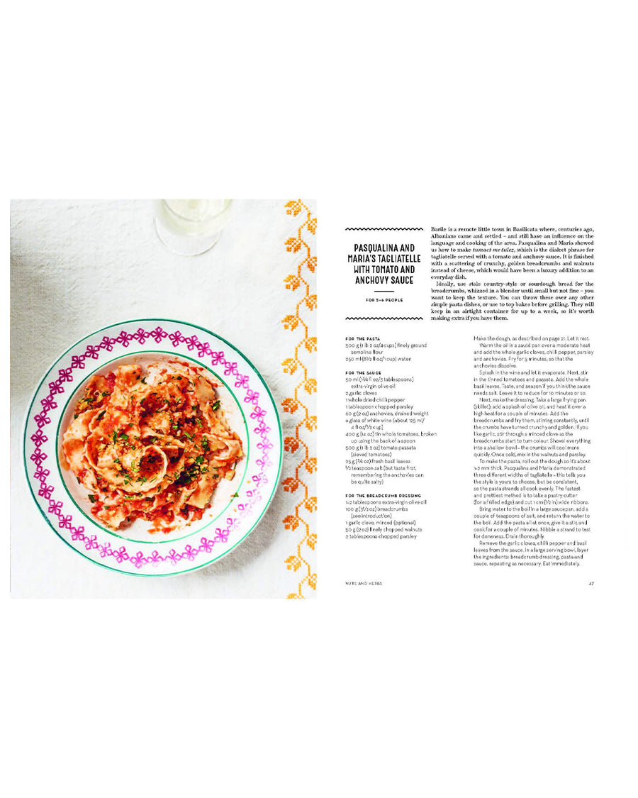 inside spread of pasta recipe