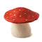 handmade and hand painted red and white mushroom lamp