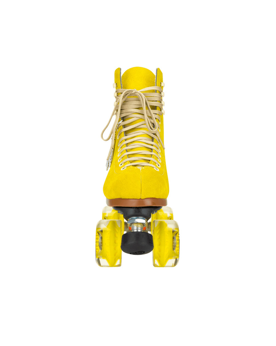 front view of moxi roller skate in pineapple
