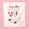 'love the wine you're with' pink and red dish towel