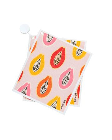 Mod Papayas Reusable Paper Towel/Swedish Dish Cloth Set