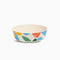 cream set of bamboo bowls with colorful abstract flora print