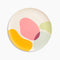 cream bamboo salad plate with colorful blob print
