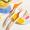 set of 2 serving utensils with colorful line print