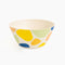 cream bowl with colorful pebble design