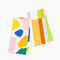 set of two linen towels with colorful pebble and colorful abstract stripe prints