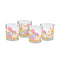 set of 4 colorful meadow floral print rock glass set