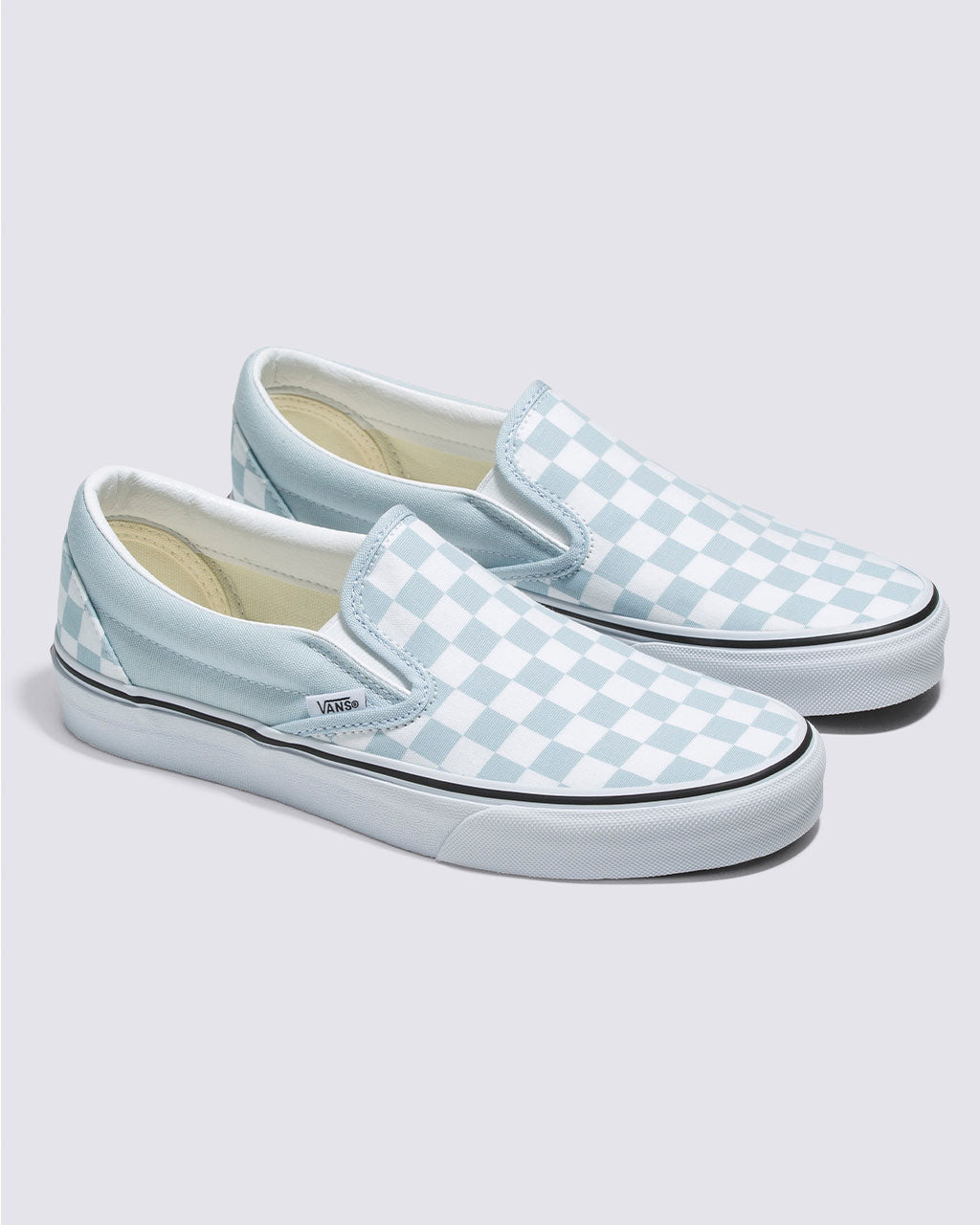 Vans blue checkered slip ons Clearance