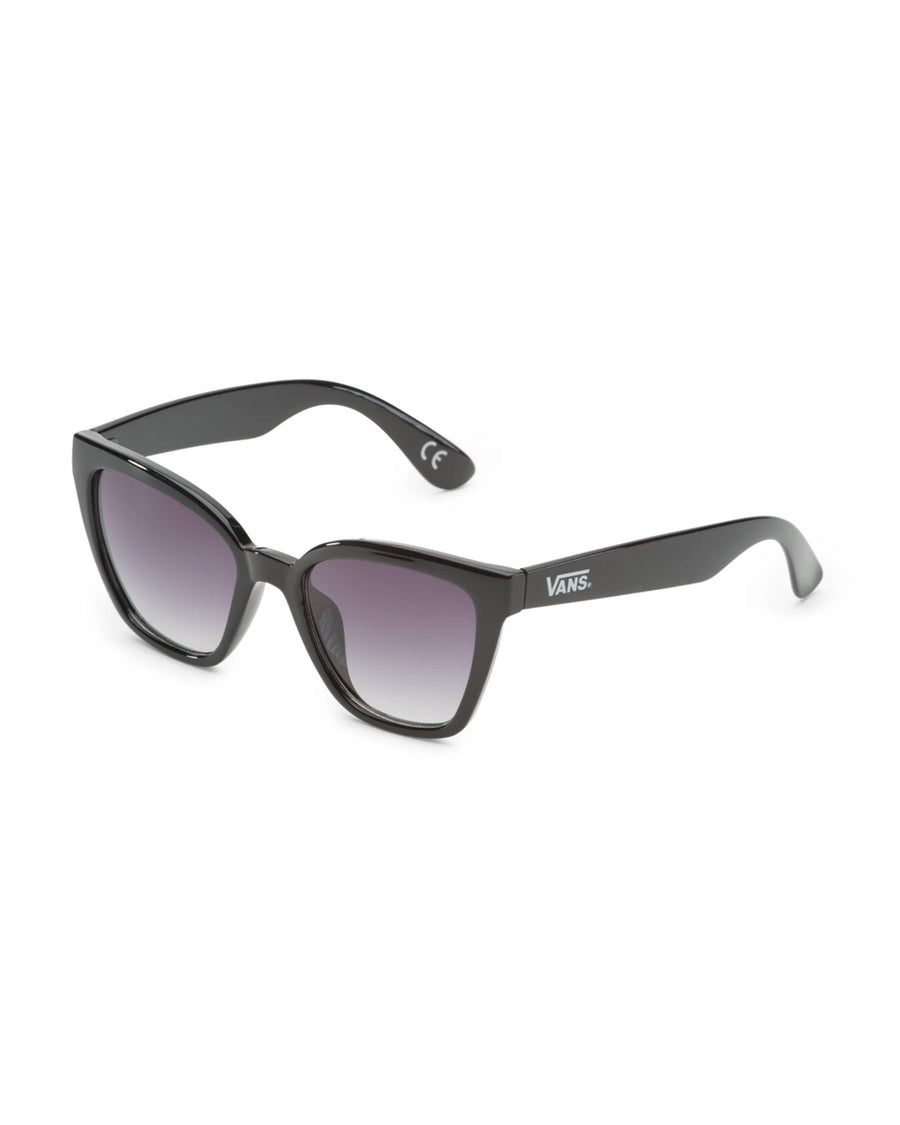 side view of black cat eye sunglasses