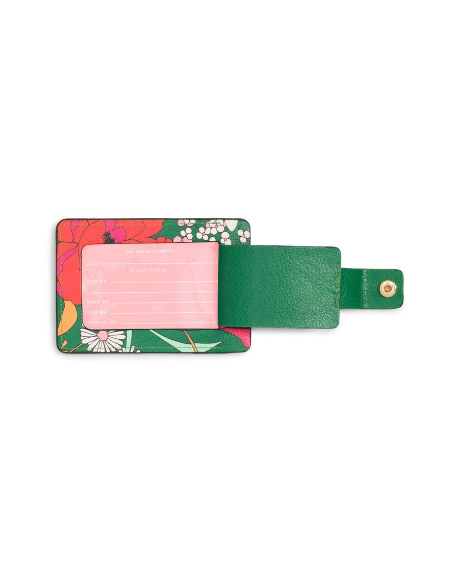Pink insert included with luggage tag