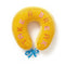 yellow. travel pillow with 'take a break' embroidered on it
