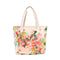 cooler bag with tropical flower print and front vinyl pocket