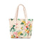 back view of tropical floral print cooler bag