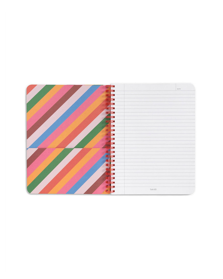 diagonal rainbow stripe divider and lined paper