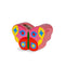 side view of petite ceramic multicolor butterfly vase