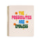 large notebook with light pink cover and with the text 'the possibilities are endless'
