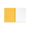 inside yellow pocket and white lined paper in mini notebook