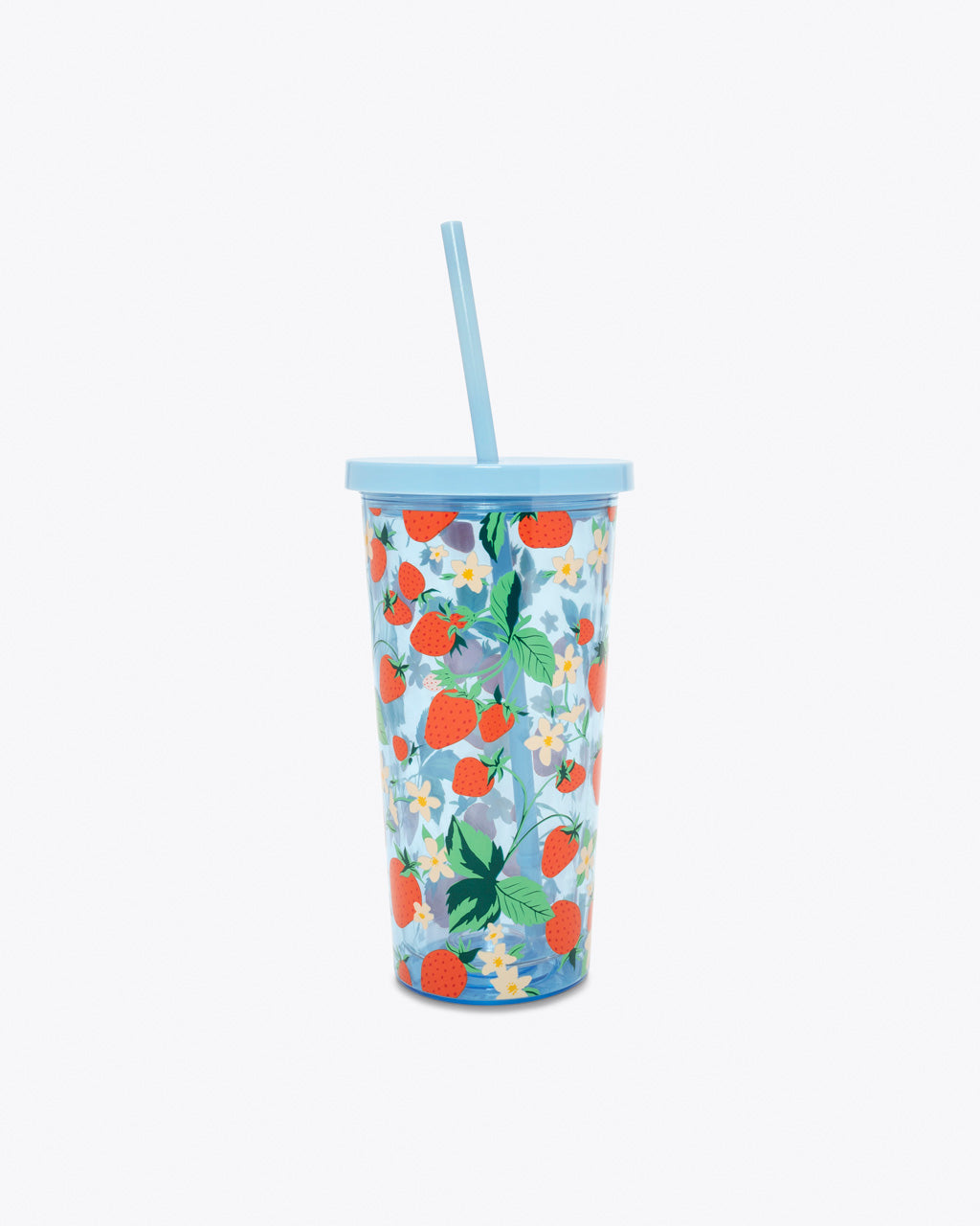 Sip Sip Tumbler with Straw - Strawberry Field