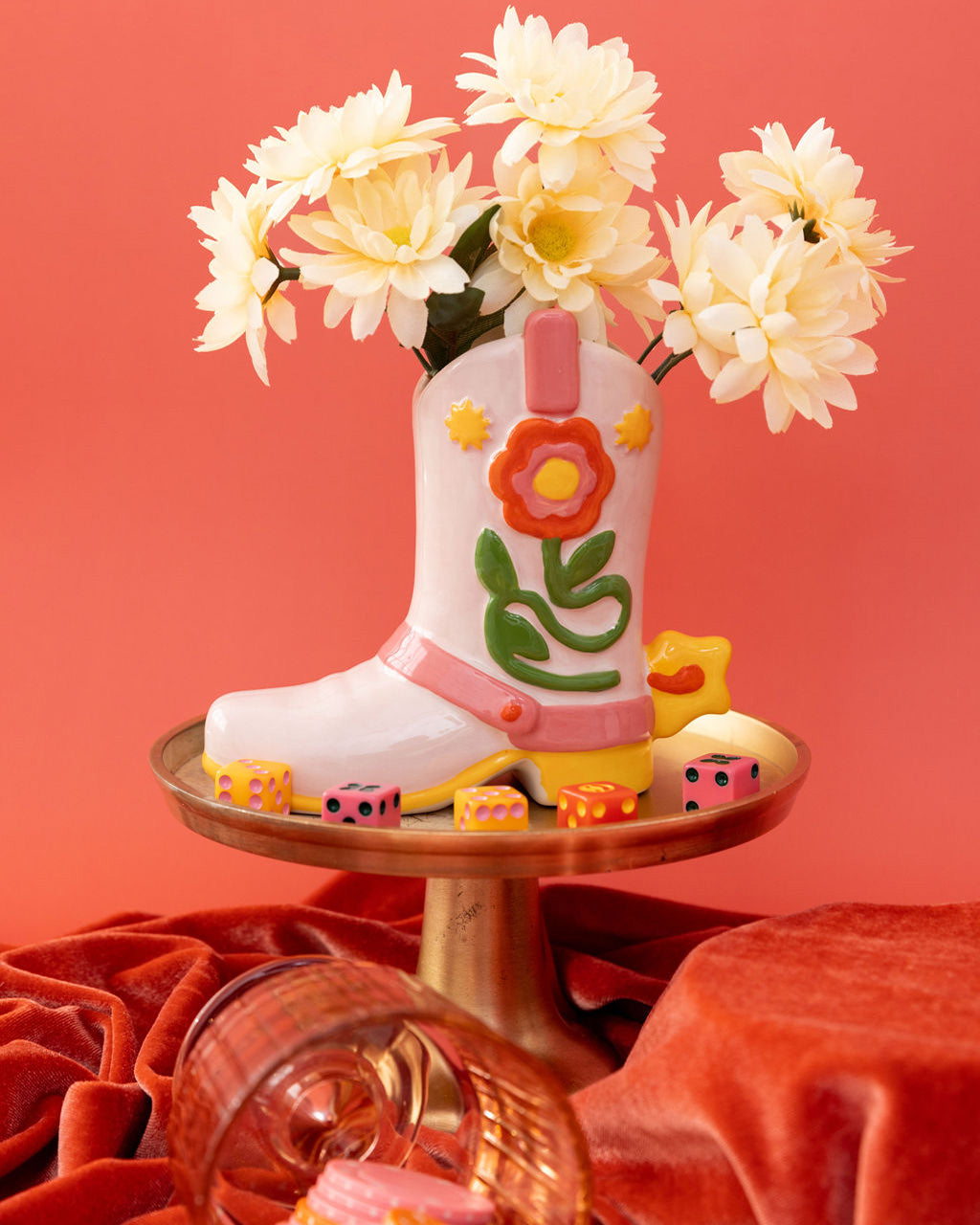 Giddy Up Ceramic Boot Vase | Western-Inspired Decor | ban.do