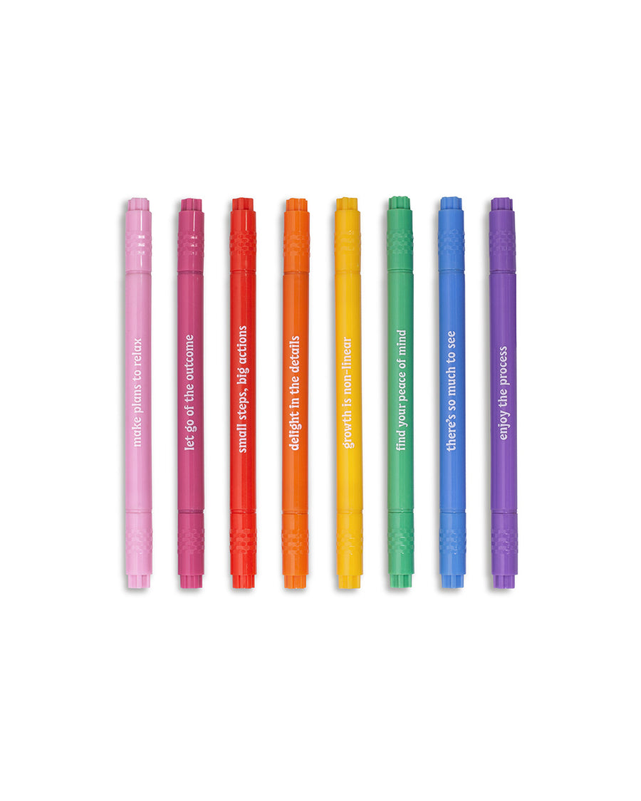 set of 8 marker set with various sayings on the side