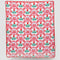pink folk floral back of white quilted blanket with colorful icons and 'i'd rather be home reading' text in the center