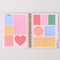 interior pages with fun colorful shapes
