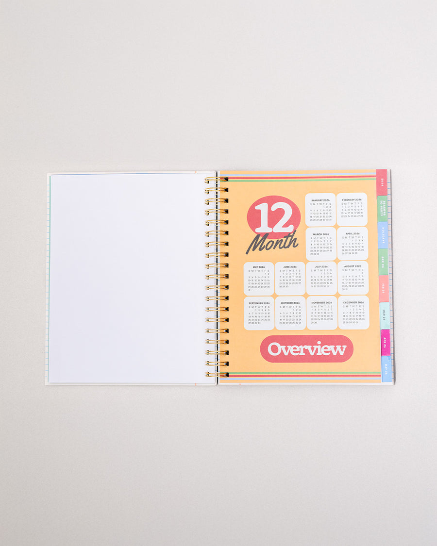 interior '12-month overview' pages