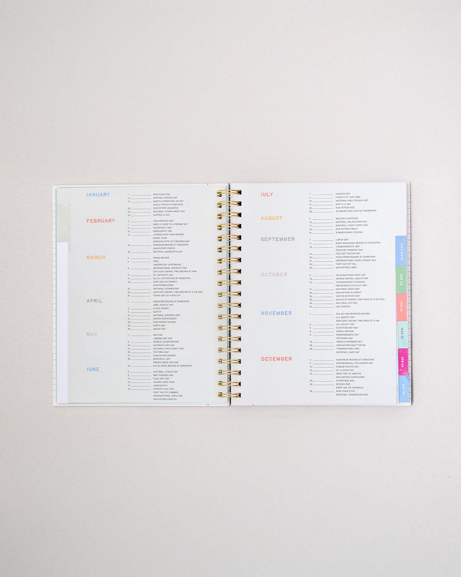 interior important dates pages